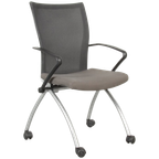 Haworth Comforto 99 Vergaderstoel, Grijs / Zwart Mesh, Verrijdbaar, 4-Poot Onderstel thumbnail 1