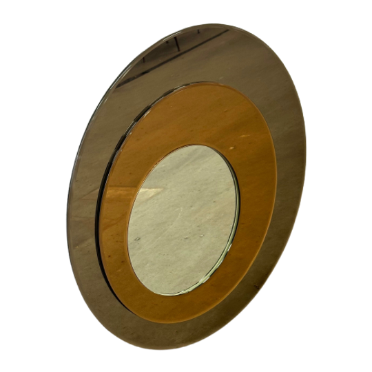 Wand Spiegel Rond Van Metalvetro Galvorame Met Bruin Tinten 1