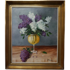 H. Delven "Stilleven Met Seringen In Een Vaas". thumbnail 1