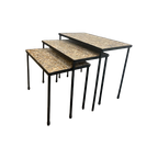 Set Van 3 Vintage Nesting Tables / Tegeltafeltjes thumbnail 1
