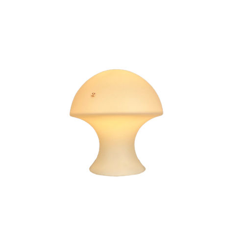 Zeldzame Witte Melkglas Peill En Putzler Paddestoel / Mushroom Tafellamp 1970