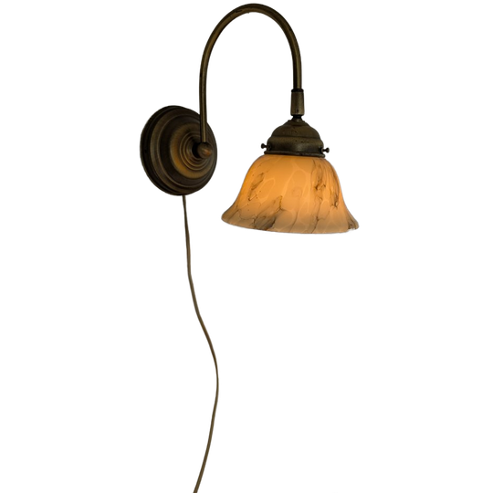 Wandlamp Art Deco Gemarmerd Glas Set Van 2 1