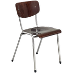 Vintage Stapelbare Stoelen Met Plywood Zitting thumbnail 1