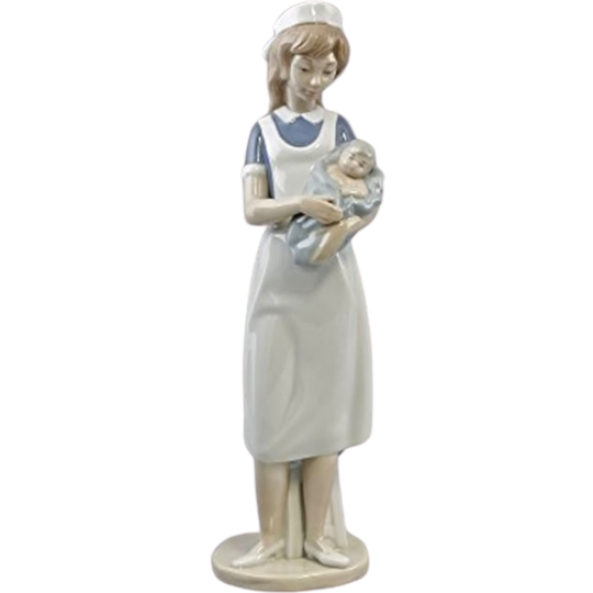Porseleinen Beeld Van Zuster & Baby 1
