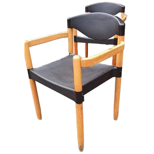 2 Vintage Strax Stoelen, Hartmut Lohmeyer Voor Casala 1