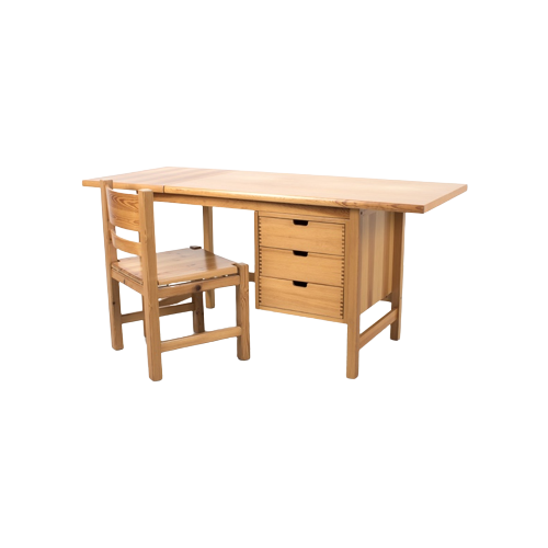 Grenen Houten Bureau Met Verlengbaar Blad 64572