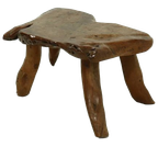 Xl Brutalist Tree Trunk Coffee Table 1960s thumbnail 1