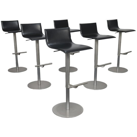 Set Of 6 “s24 Thin” Swivel Barstools By Karri Monni For Lapalma, Italy, 2004 1