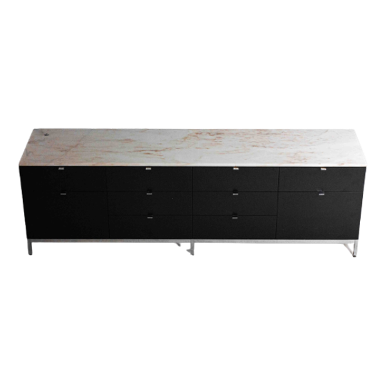 Vintage Mid-century Dressoir Met Zeldzaam Marmeren Blad Van Florence Knoll 1