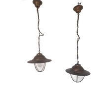 Een Paar Kooilampen Maritiem Massive Vintage.