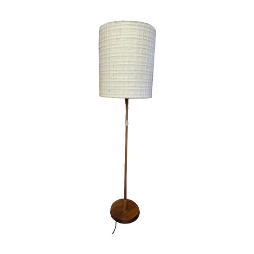 Teakhouten Jaren 60 Vloerlamp Originele Kap