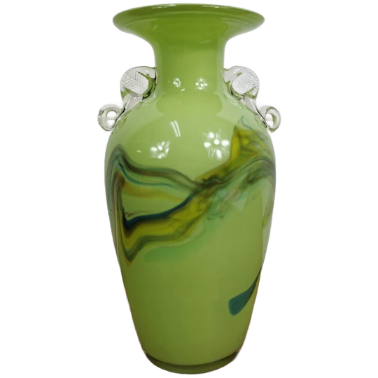 Vintage Glazen Vaas Van Dalian Glass Opaal Glas 1