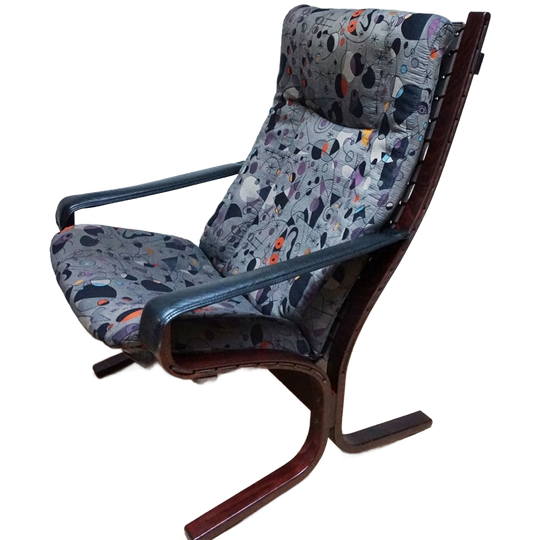Vintage Lounge Chair Siësta Van Ingmar Relling Voor Westnofa Met Joan Miro Bekleding, 1970s 1