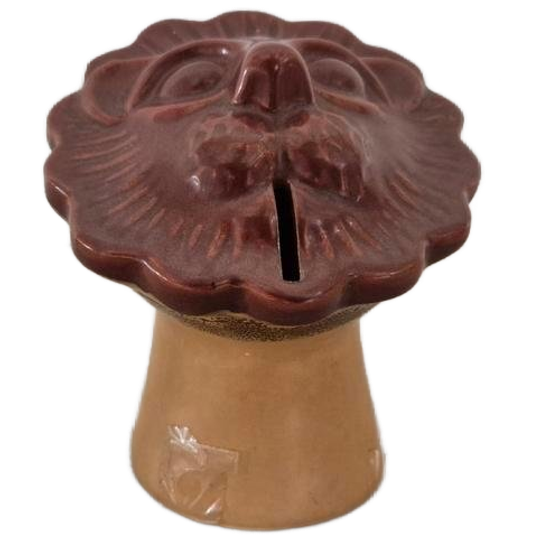 Vintage Keramieken Spaarpot Met Leeuwenkop 1