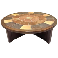 Vintage Deens Design Brutalist Salontafel, Tue Poulsen, Rond
