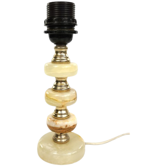 Vintage Lampvoet / Tafellamp Marmer Onyx 1