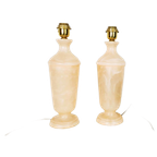 Hollywood Regency Alabaster Lampen Marmer Roze thumbnail 1