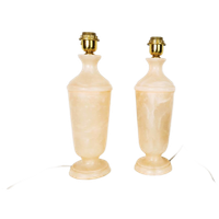 Hollywood Regency Alabaster Lampen Marmer Roze