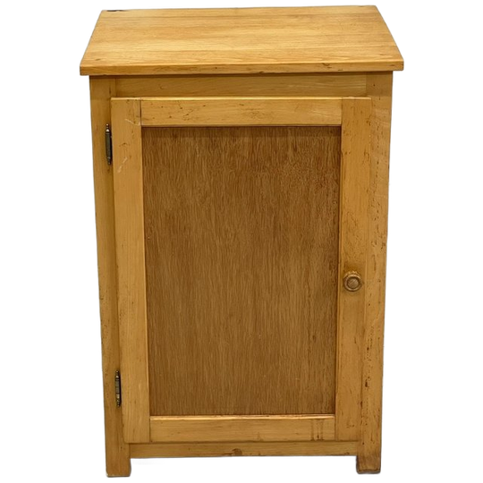 Vintage Schoolkastje Hout Opbergkast J`60 Halkastje 1