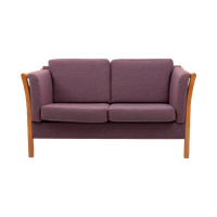 Vintage Danish Design Two Seat Sofa / 2 Zitsbank In Aubergine Wool