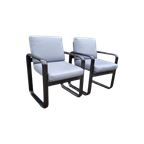 Set Van 2 - Burkhart Vogtherr Voor Rosenthal- Hombre Arm Chair ( Zwart ) thumbnail 1