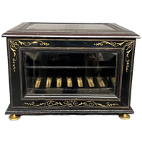 Humidor Voor Sigaren. Ebbenhout, Kristalglas. Napoleon Iii.