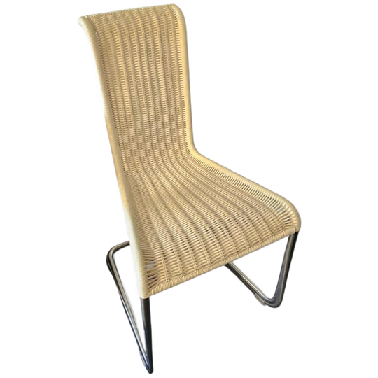 4 X B20 White Cane And Chrome Cantilever Dining Chairs By Axel Bruchhäuser / Tecta /1990s 1