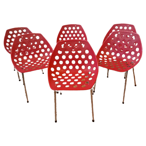 6 Coquilage Guariche Diner Chairs