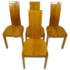 Set Van 4 Brutalistische Eetkamerstoelen, Jaren 70 thumbnail 1