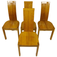 Set Van 4 Brutalistische Eetkamerstoelen, Jaren 70
