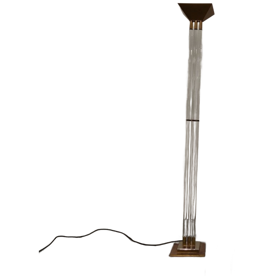 Vintage Brass And Lucite Floor Lamp, 1970s 1
