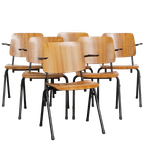 Set Van 6 Vintage Jaren ’60 Dutch Design Marko School/kantine/eetkamerstoelen Met Armleuningen thumbnail 1