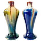 Art Deco Thulin Druipglazuur Vaasjes Keramiek thumbnail 1