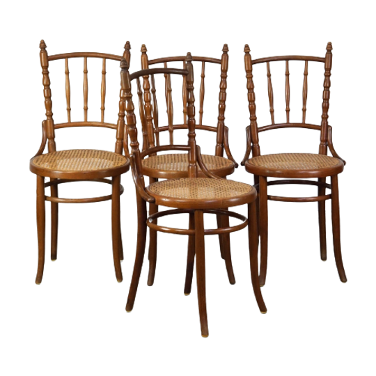 Set Van 4 Mooie En Sfeervolle Vintage Thonet Design Bistro Stoelen 1