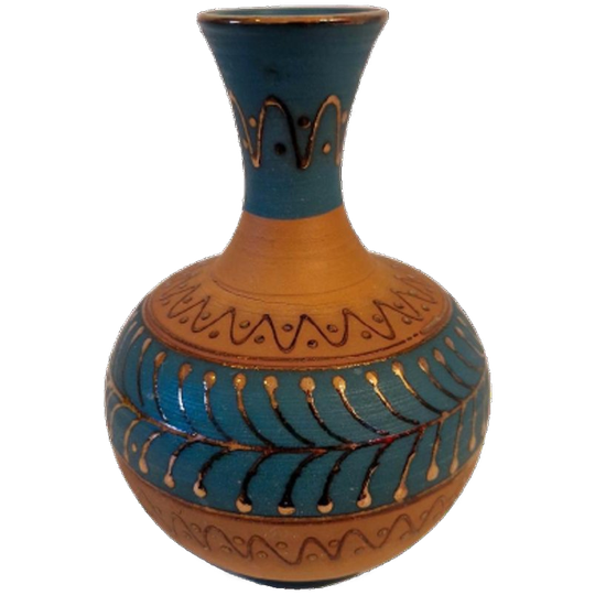 Vintage Terracotta Vaasje Kitsch Retro Vaas Keramirk 1