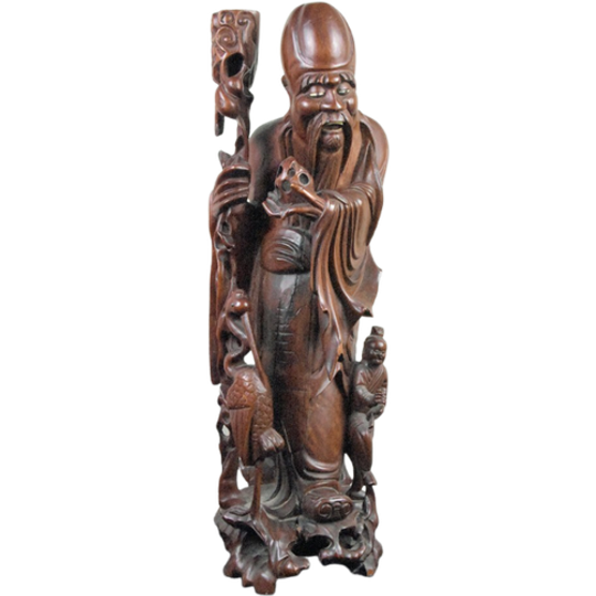 Groot Chinees Houtsnijwerk Van Shou Xing 1