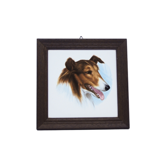 Houten Lijst Wandtegel Hond 1