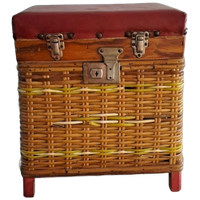 Vintage Retro Viskoffer, Vismand, Viskruk Met Zitje.