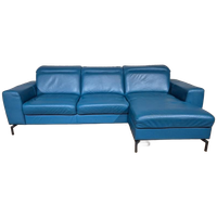 Henders En Hazel Hoekbank - Petrol - Leder - Design