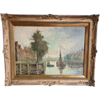 Schilderij Havengezicht - Aart Van Dalen (Rotterdam 1933-1990) thumbnail 1