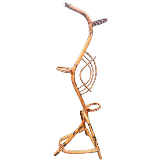 Rotan Plantenstandaard In De Vorm Van Slang , Jaren 60 1