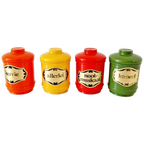 4 Vintage Kruidenpotjes Kunststof Kruiden Potjes Retro Emsa thumbnail 1