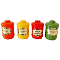 4 Vintage Kruidenpotjes Kunststof Kruiden Potjes Retro Emsa