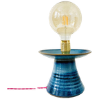 Vintage Tafellamp Blauw Keramiek Upcycled thumbnail 1