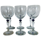 6X Wijnglas Donkerblauw Bolletje Vintage thumbnail 1