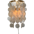 Capiz Schelpen Wandlamp Lamp Goud Frame Opaline Schelpen thumbnail 1