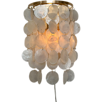 Capiz Schelpen Wandlamp Lamp Goud Frame Opaline Schelpen