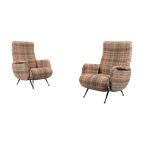 Italian Mid-Century Modern Pair Of Lounge Chairs / Set Fauteuils From Giuseppe Rossi thumbnail 1