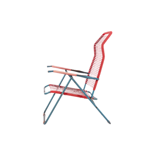 Italian Mid-century Foldable ‘spagetthi’ Deck Chair By Roberto Gatti 1