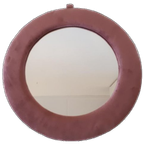 * Oud Roze Verlours Spiegel Ronde Spiegel Retro thumbnail 1